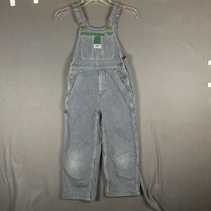 Liberty Youth Kids Pin Striped Blue Denim Bib Overalls Size 8R‎